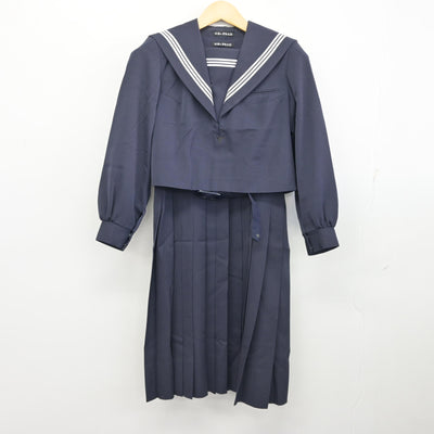 【中古】福岡県 大原中学校 女子制服 2点 (セーラー服・ジャンパースカート) sf101610