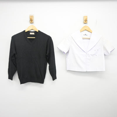 【中古】愛知県 大曽根中学校 女子制服 2点 (ニット・セーラー服) sf101705
