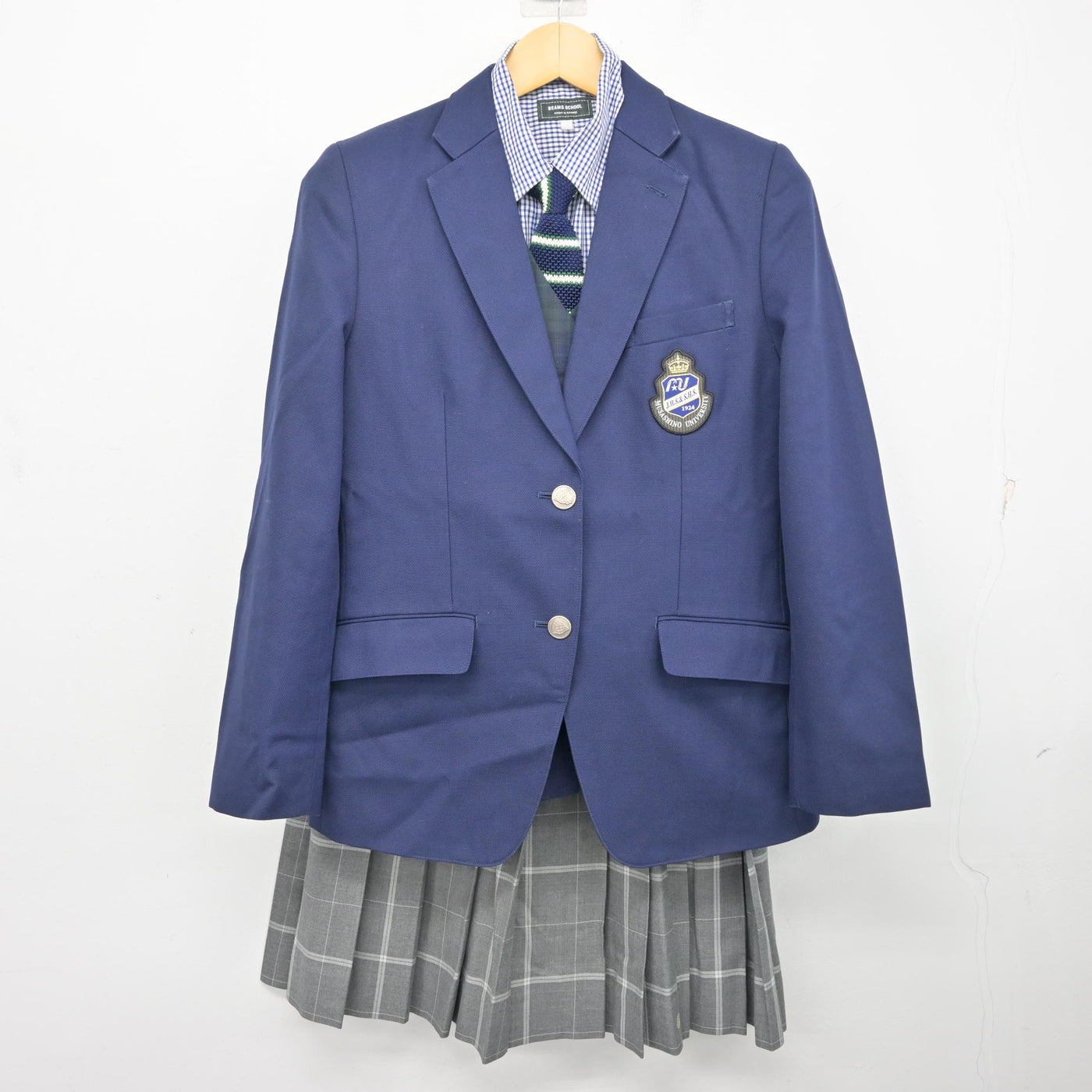 【中古】東京都 武蔵野大学中学校・高等学校 女子制服 5点 (ブレザー・ベスト・シャツ・スカート) sf101709