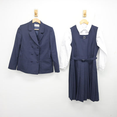 【中古】佐賀県 佐賀市立 城東中学校 女子制服 3点 (ブレザー・シャツ・ジャンパースカート) sf101742
