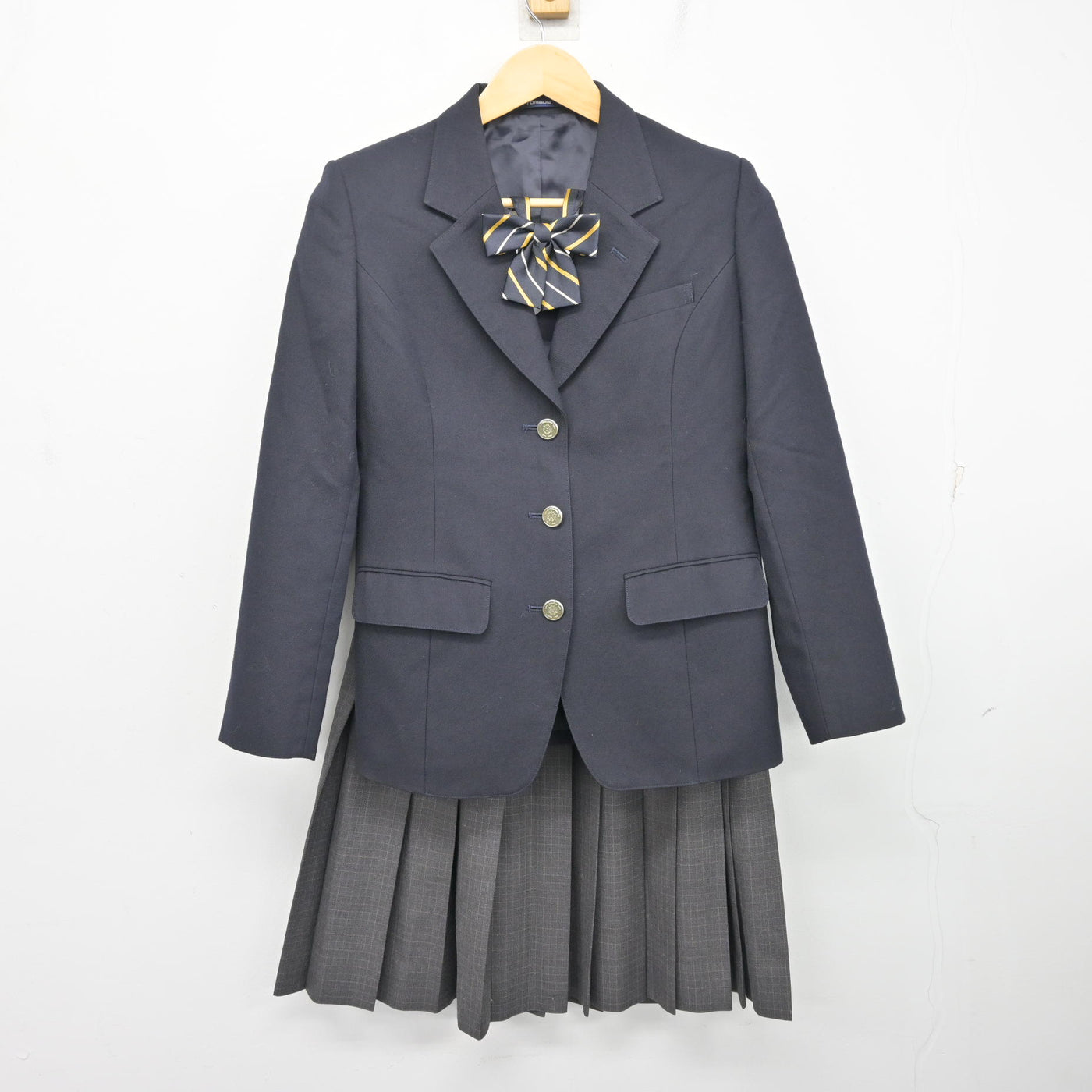 【中古】北海道 市立札幌平岸高等学校 女子制服 4点 (ブレザー・ベスト・スカート) sf101747