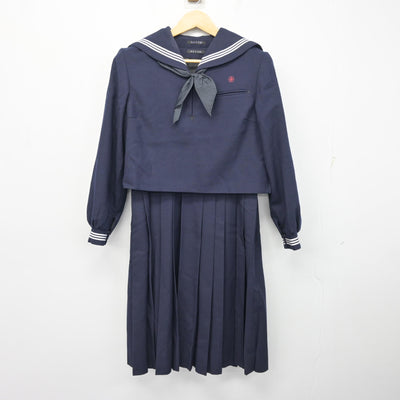 【中古】福岡県 筑紫女学園中学・高等学校 女子制服 3点 (セーラー服・ジャンパースカート) sf101780