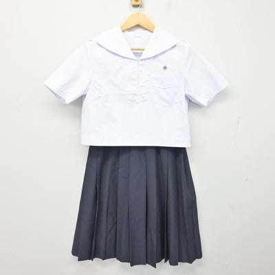 【中古】福岡県 筑紫女学園中学・高等学校 女子制服 2点 (セーラー服・スカート) sf101781