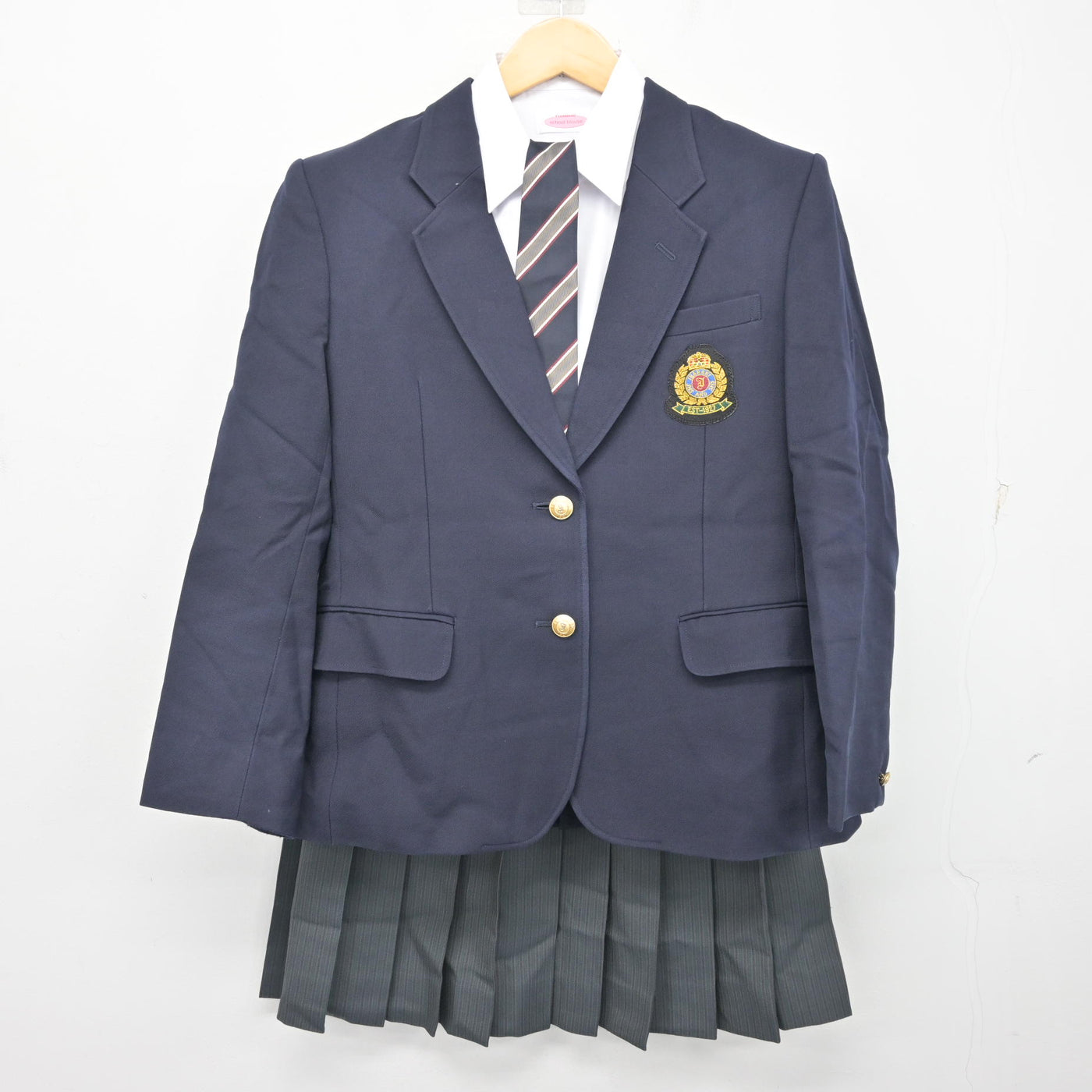 【中古】茨城県 茨城高等学校・茨城中学校 女子制服 4点 (ブレザー・シャツ・スカート) sf101786