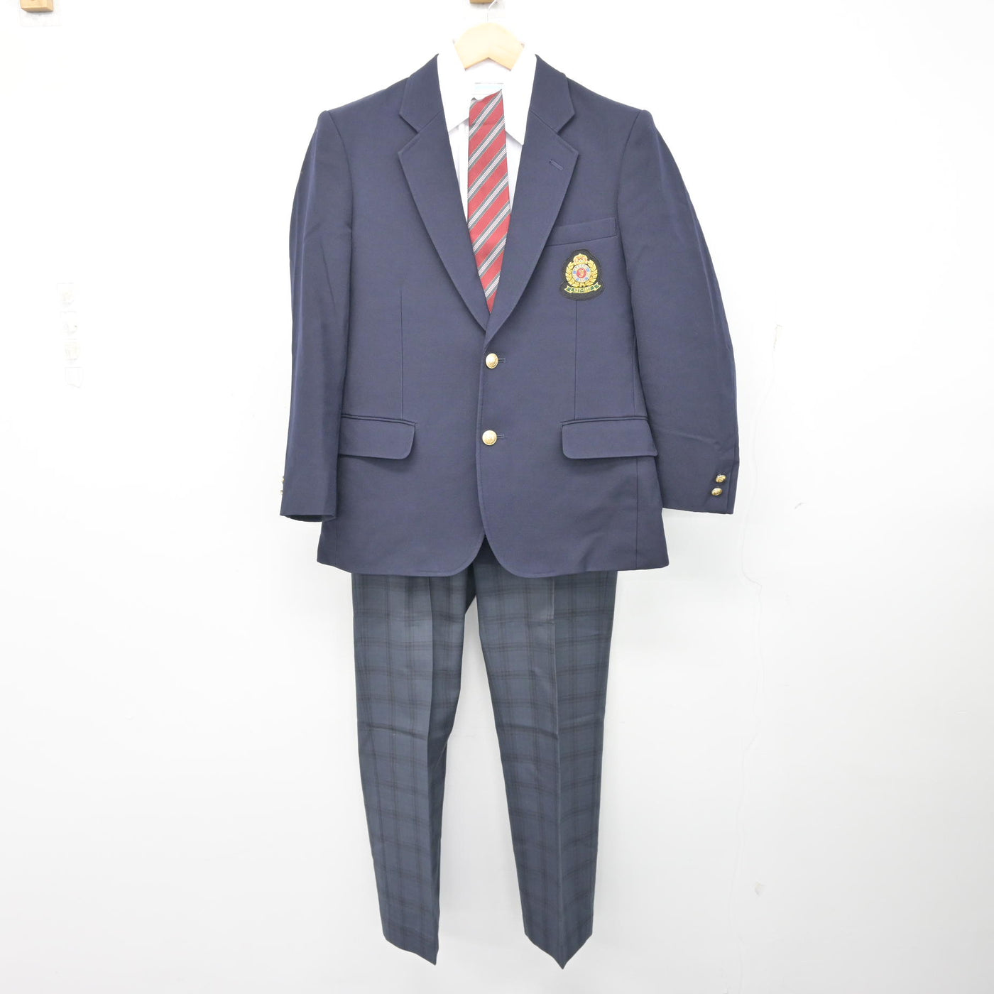 【中古】茨城県 茨城高等学校・茨城中学校 男子制服 4点 (ブレザー・シャツ・ズボン) sf101791