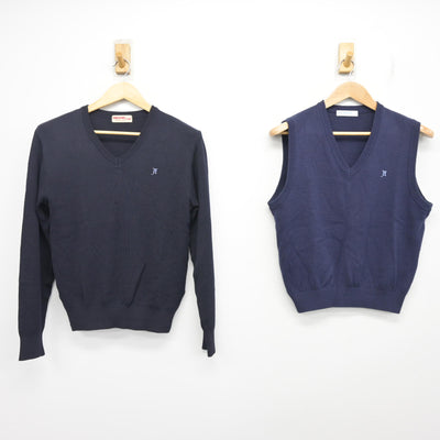 【中古】東京都 足立高等学校 女子制服 2点 (ニット・ニットベスト) sf101834