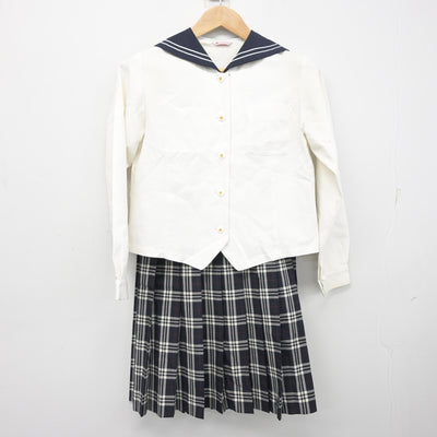 【中古】愛知県 菊武ビジネス専門学校 女子制服 3点 (セーラー服・セーラー服・スカート) sf101841