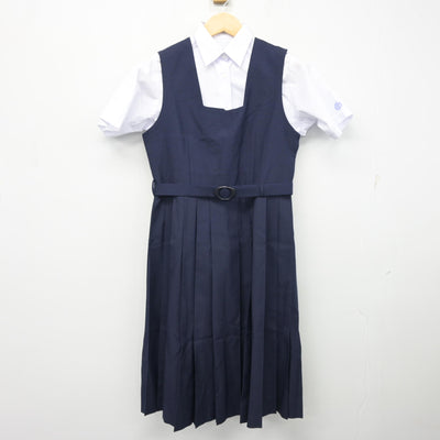 【中古】千葉県 浦安中学校 女子制服 2点 (シャツ・ジャンパースカート) sf101844