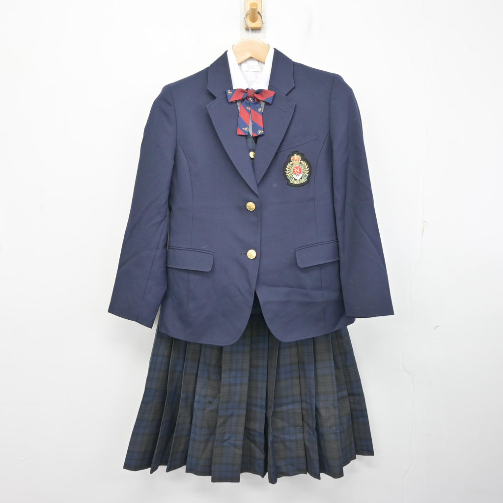 中古】熊本県 長嶺中学校 女子制服 5点 (ブレザー・ベスト・シャツ 
