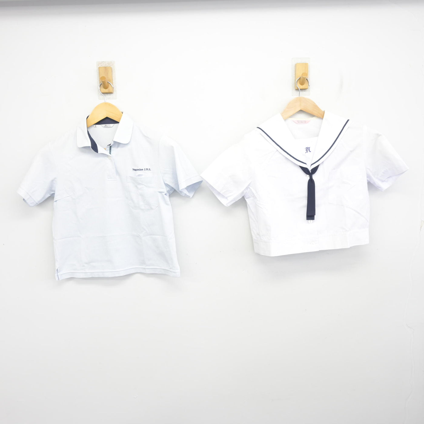 中古】熊本県 長嶺中学校 女子制服 3点 (セーラー服・シャツ) sf101913 