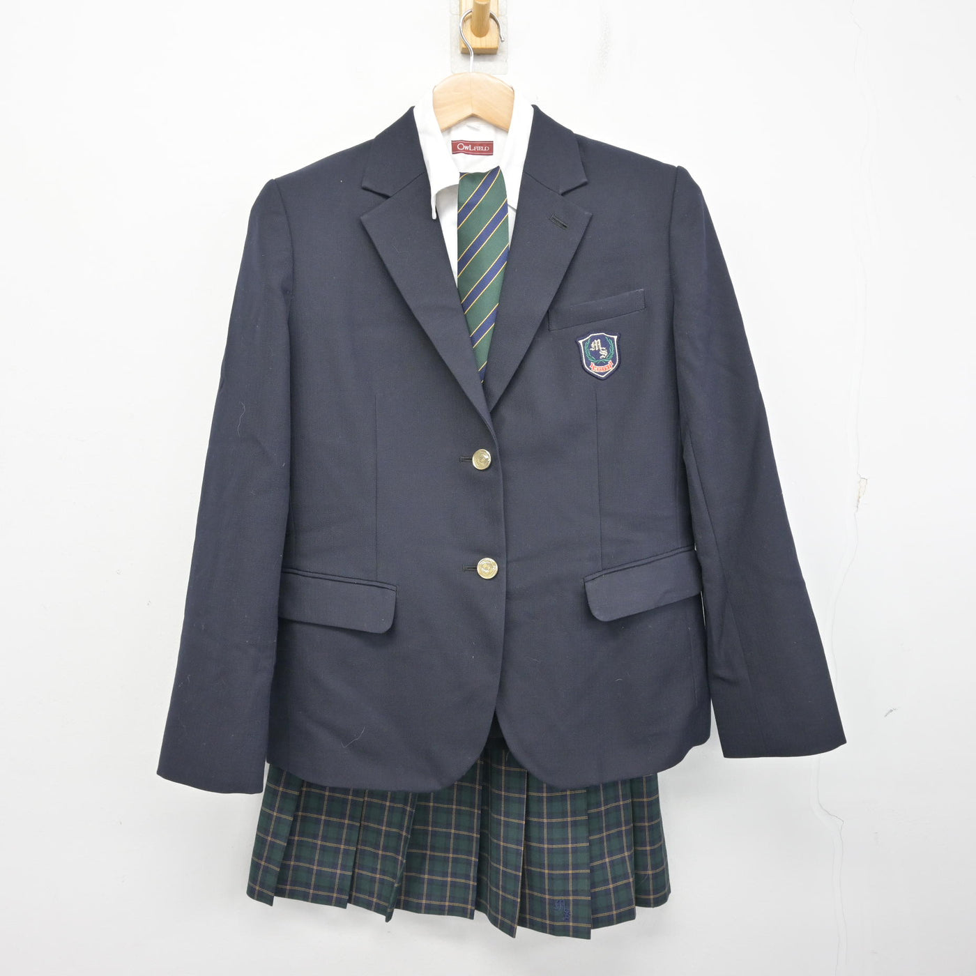【中古】千葉県 明聖高等学校 女子制服 4点 (ブレザー・シャツ・スカート) sf101918