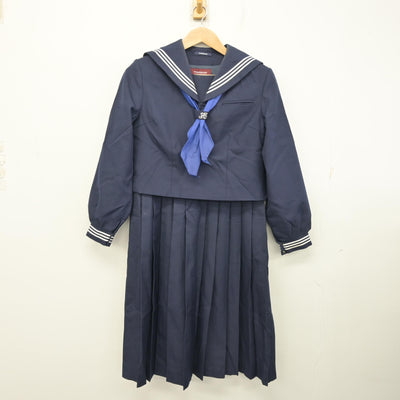 【中古】茨城県 藤代中学校 女子制服 3点 (セーラー服・ジャンパースカート) sf101930