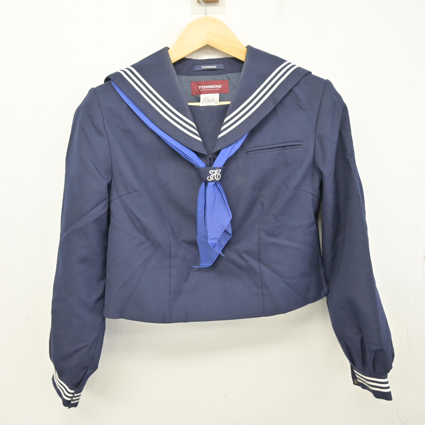 【中古】茨城県 藤代中学校 女子制服 3点 (セーラー服・ジャンパースカート) sf101930