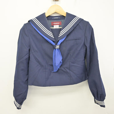 【中古】茨城県 藤代中学校 女子制服 3点 (セーラー服・ジャンパースカート) sf101930