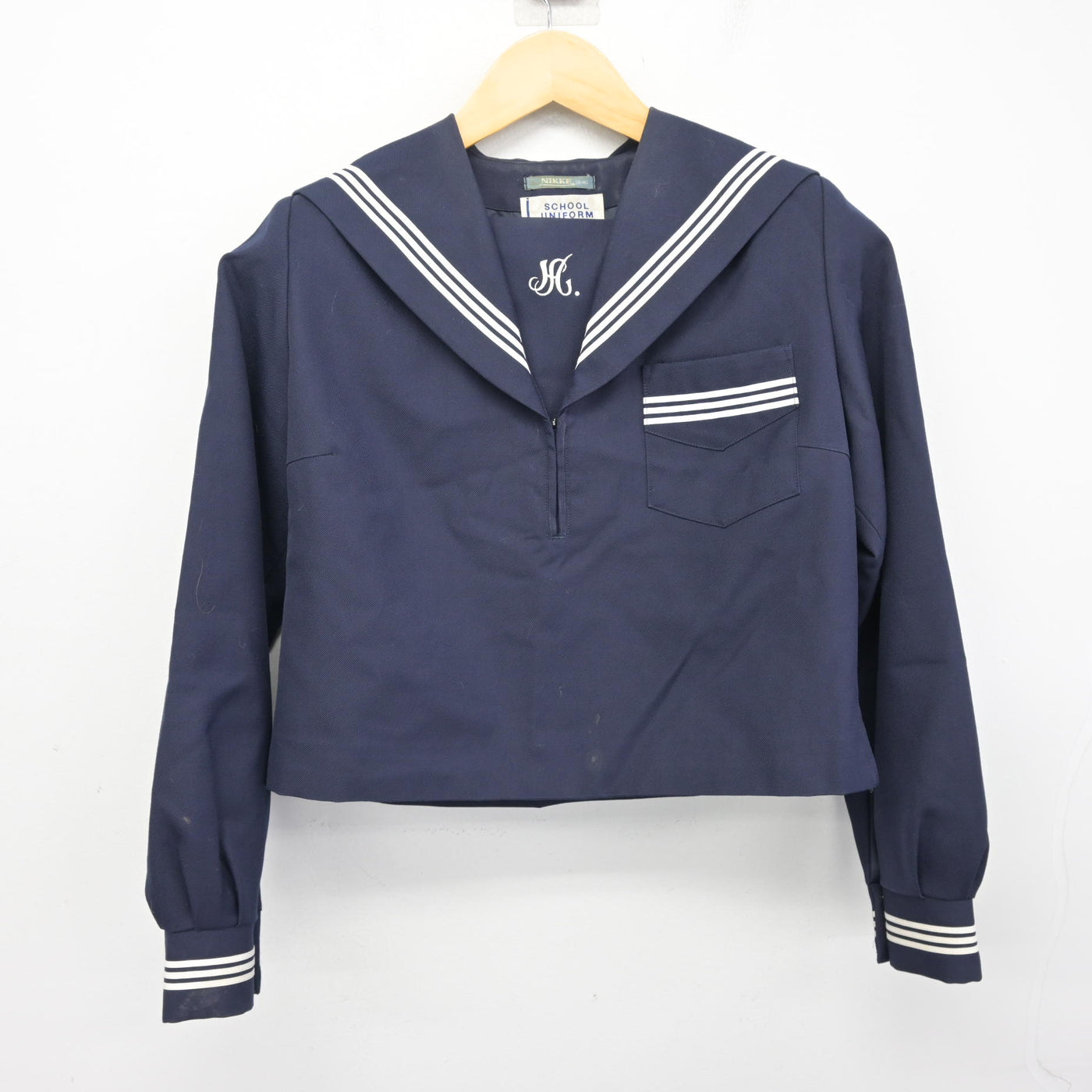 【中古】兵庫県 飾磨東中学校 女子制服 2点 (セーラー服・スカート) sf101943