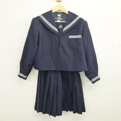 【中古】兵庫県 飾磨東中学校 女子制服 2点 (セーラー服・スカート) sf101945