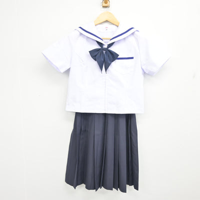 【中古】静岡県 八幡中学校 女子制服 3点 (セーラー服・スカート) sf102024