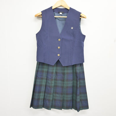 【中古】佐賀県 致遠館高等学校 女子制服 4点 (ブレザー・ベスト・スカート) sf102040