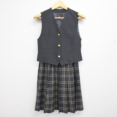 【中古】東京都 小平第四中学校 女子制服 2点 (ベスト・スカート) sf102042