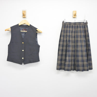 【中古】東京都 小平第四中学校 女子制服 2点 (ベスト・スカート) sf102042