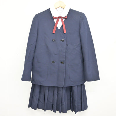 【中古】神奈川県 大沢中学校 女子制服 4点 (ブレザー・シャツ・スカート) sf102045