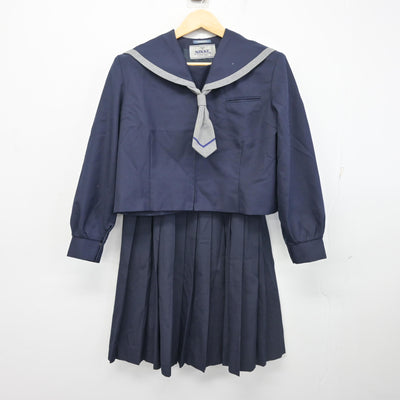 【中古】千葉県 市川市立塩浜学園 女子制服 3点 (セーラー服・スカート) sf102080