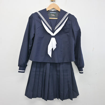 【中古】岡山県 玉島北中学校/旧制服 女子制服 3点 (セーラー服・スカート) sf102108