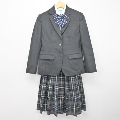 【中古】茨城県 石下紫峰高等学校 女子制服 4点 (ブレザー・シャツ・スカート) sf102127