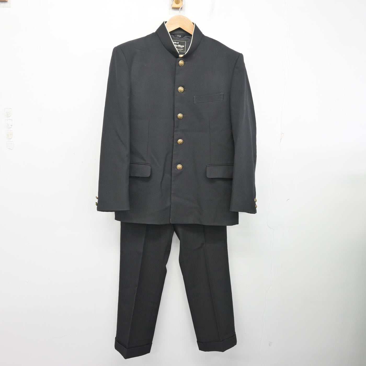 最終値下げ！越谷市立南中/男子制服/学ラン上下(新品ボタン付) 最終値下げです 学生服 学ラン 上下 170A 黒 金ボタン｜Yahoo!フリマ