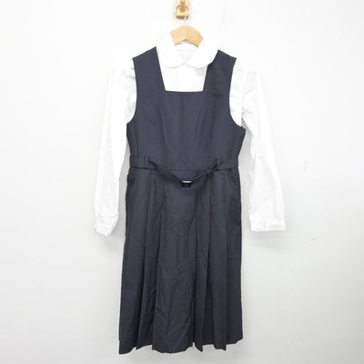 【中古】栃木県 佐野東高等学校 女子制服 3点 (ニット・シャツ・ジャンパースカート) sf102175