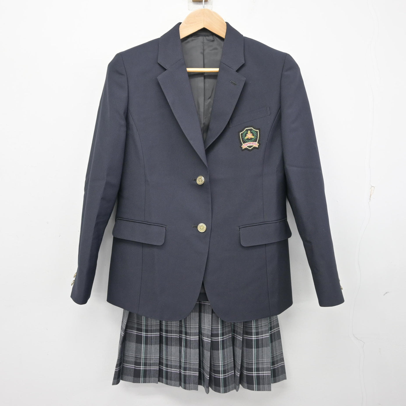 【中古】長野県 穂高東中学校 女子制服 3点 (ブレザー・スカート・ズボン) sf102242