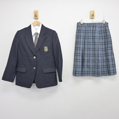 【中古】北海道 北広島市立大曲中学校 女子制服 4点 (ブレザー・シャツ・スカート) sf102245