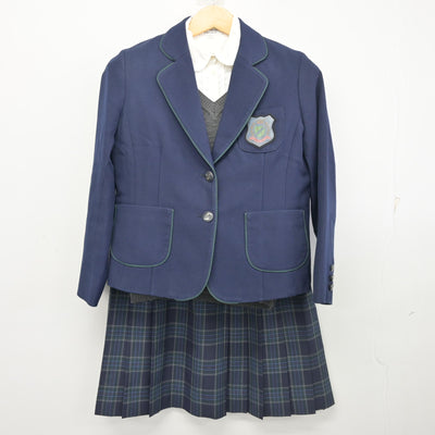【中古】東京都 國學院高等学校 女子制服 4点 (ブレザー・ニット・ブラウス・スカート) sf102259