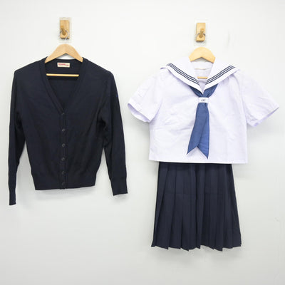 【中古】広島県 尾道北高等学校 女子制服 4点 (ニット・セーラー服・スカート) sf102261