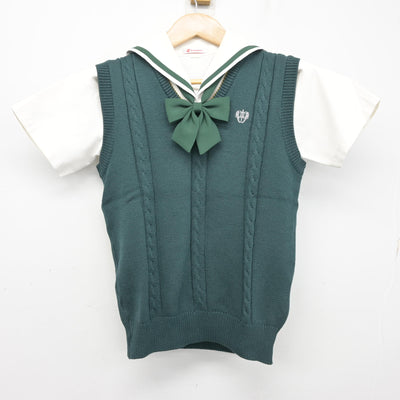 【中古】佐賀県 成穎中学校 女子制服 3点 (ニットベスト・セーラー服) sf102302