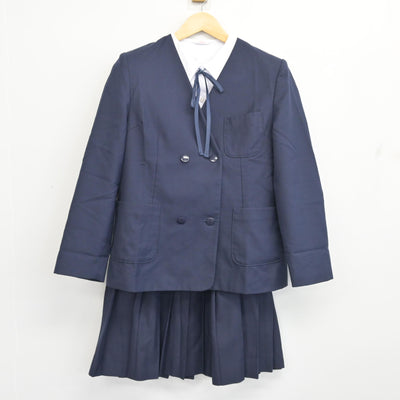 【中古】岩手県 大槌学園 女子制服 4点 (ブレザー・シャツ・スカート) sf102310