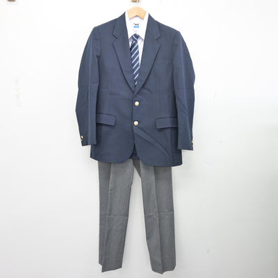 【中古】広島県 段原中学校 男子制服 5点 (ブレザー・シャツ・ズボン) sf102344