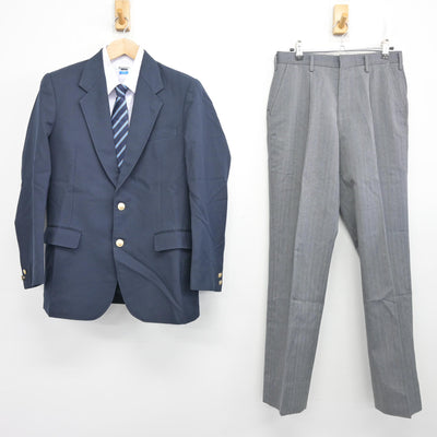 【中古】広島県 段原中学校 男子制服 5点 (ブレザー・シャツ・ズボン) sf102344