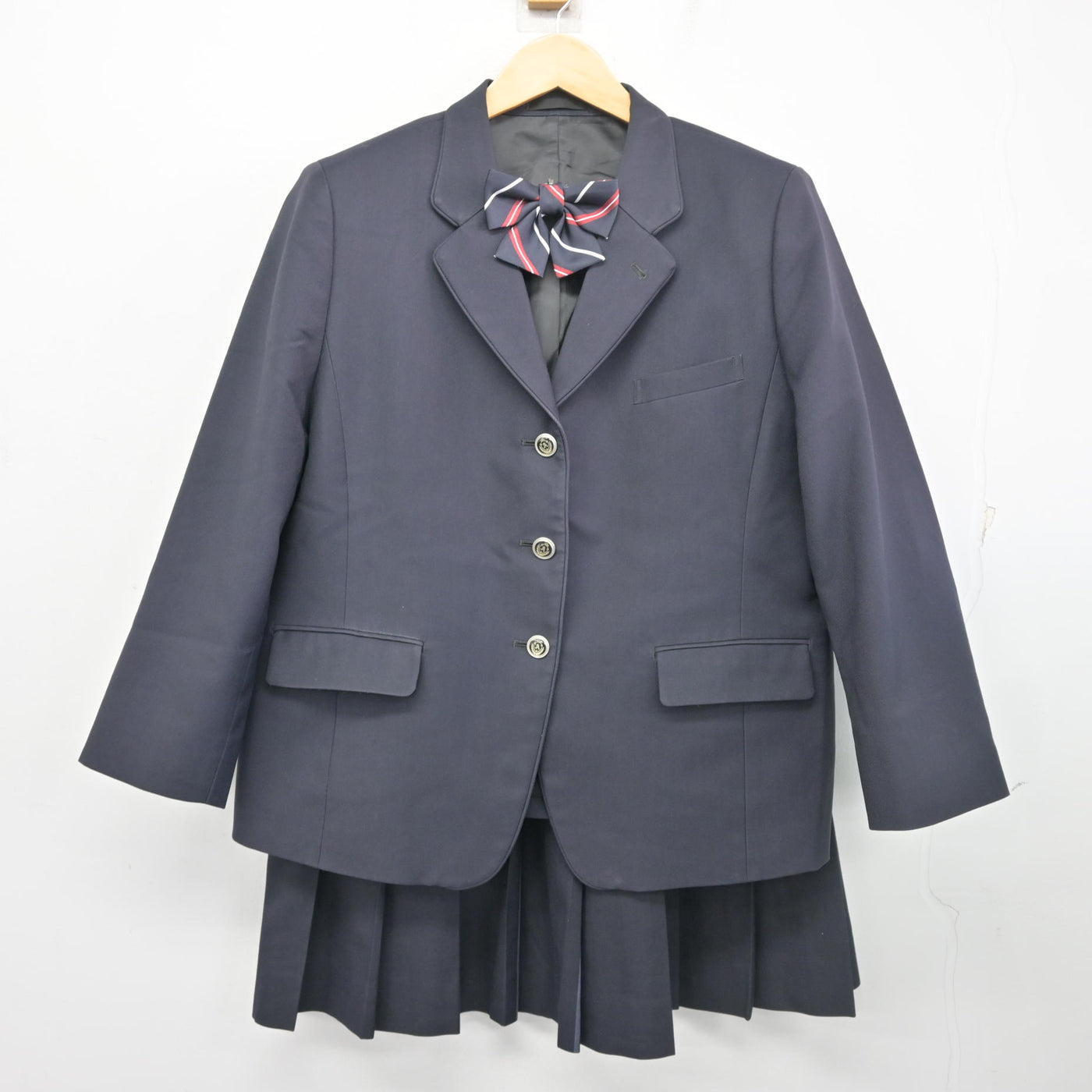 【中古】宮城県 農業高等学校 女子制服 4点 (ブレザー・ニット・スカート) sf102362