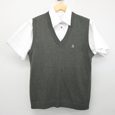 【中古】宮城県 農業高等学校 女子制服 2点 (ニットベスト・シャツ) sf102364