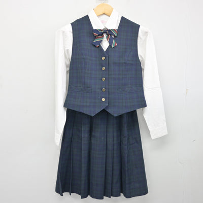 【中古】岐阜県 各務原西高等学校 女子制服 5点 (ブレザー・ベスト・シャツ・スカート) sf102367
