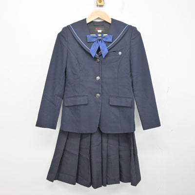 【中古】北海道 苫小牧東中学校 女子制服 5点 (セーラー服・ニットベスト・スカート) sf102386