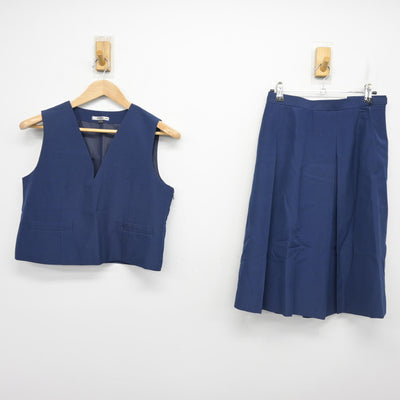 【中古】埼玉県 住吉中学校 女子制服 2点 (ベスト・スカート) sf102456