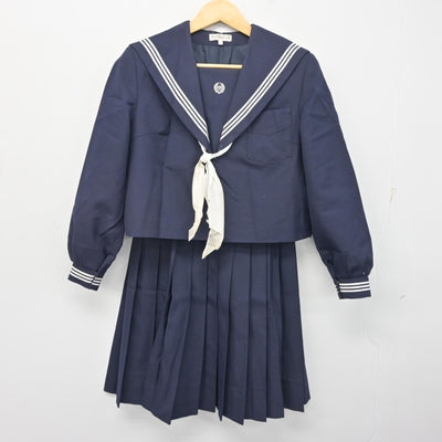【中古】佐賀県 鬼塚中学校 女子制服 3点 (セーラー服・スカート) sf102460