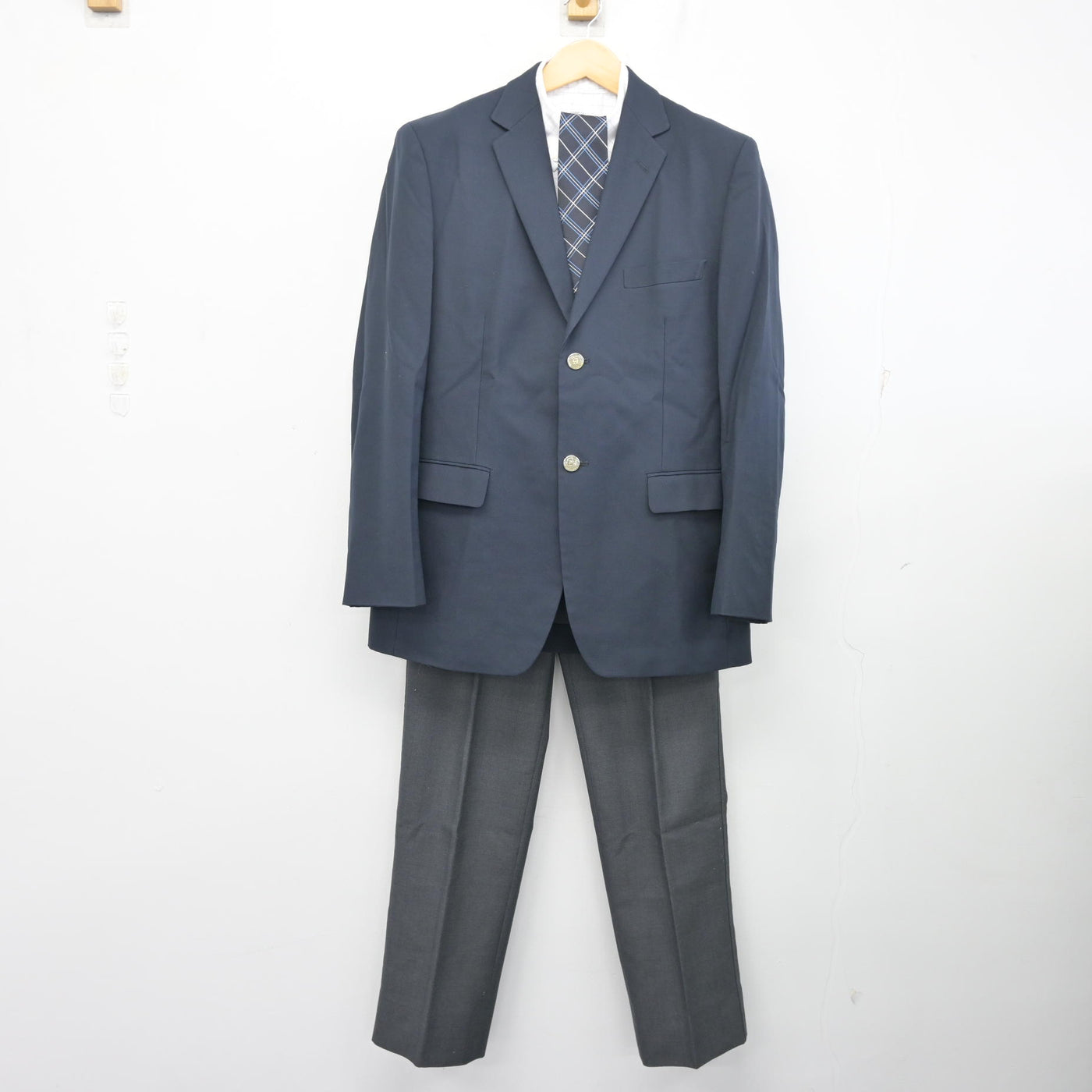 【中古】東京都 文教大学付属高等学校 男子制服 4点 (ブレザー・シャツ・ズボン) sf102511