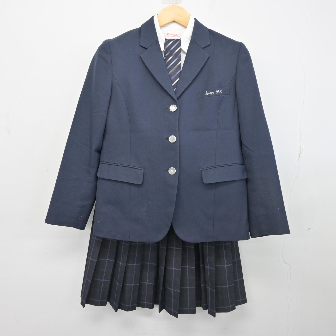 【中古】愛知県 名古屋市立西陵高等学校 女子制服 4点 (ブレザー・シャツ・スカート) sf102526