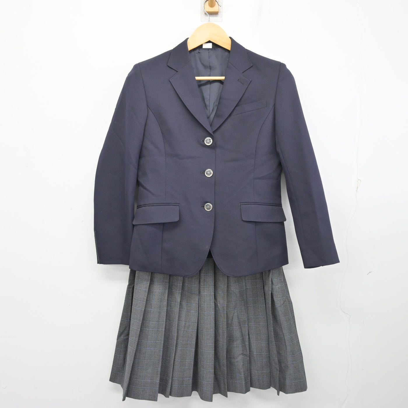【中古】福岡県 北九州市内中学校標準服 女子制服 2点 (ブレザー・スカート) sf102538