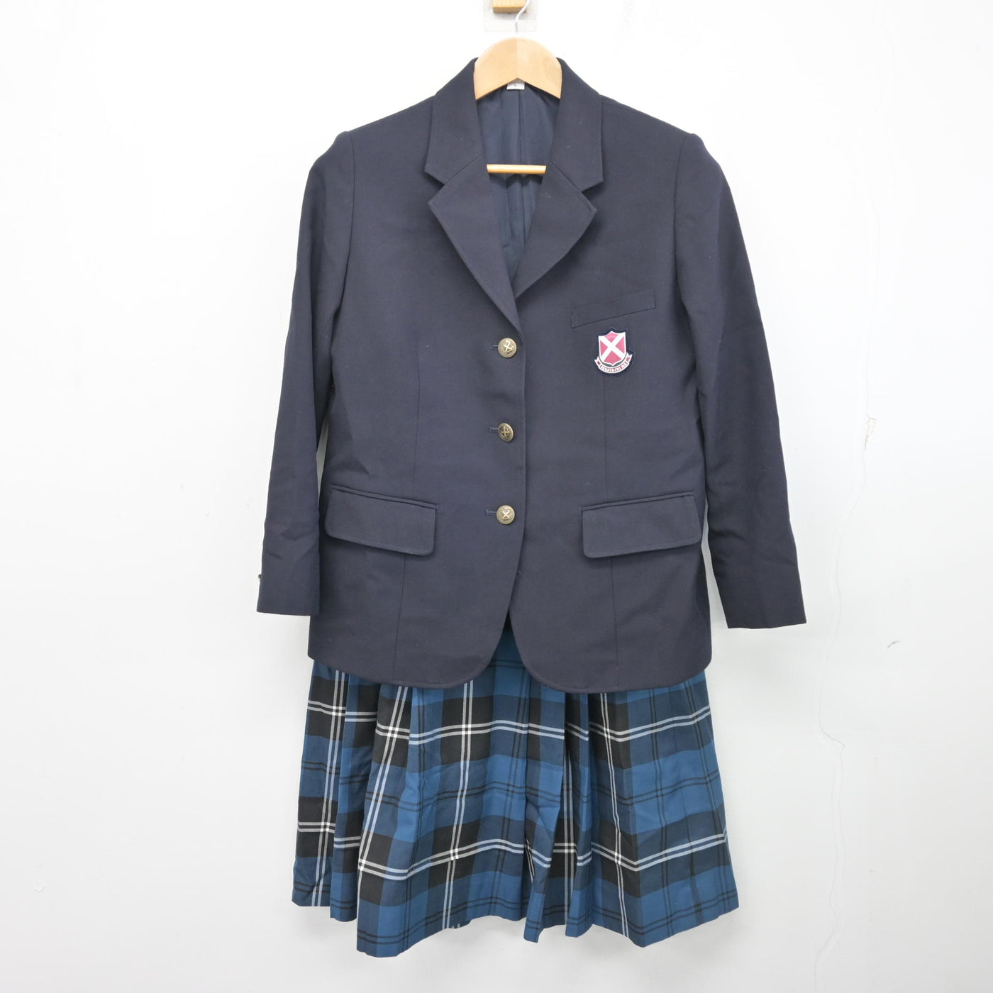中古】大阪府 桃山学院高等学校 女子制服 2点 (ブレザー・スカート 