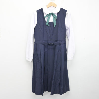 【中古】千葉県 習志野市立第六中学校 女子制服 4点 (ブレザー・シャツ・ジャンパースカート) sf102592