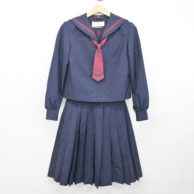 【中古】大阪府 津久野中学校/旧制服 女子制服 3点 (セーラー服・スカート) sf102599